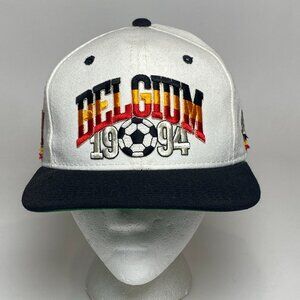 Vintage Belgium 1994 Futbol Soccer Snapback Hat Cap Wool Blend World Cup